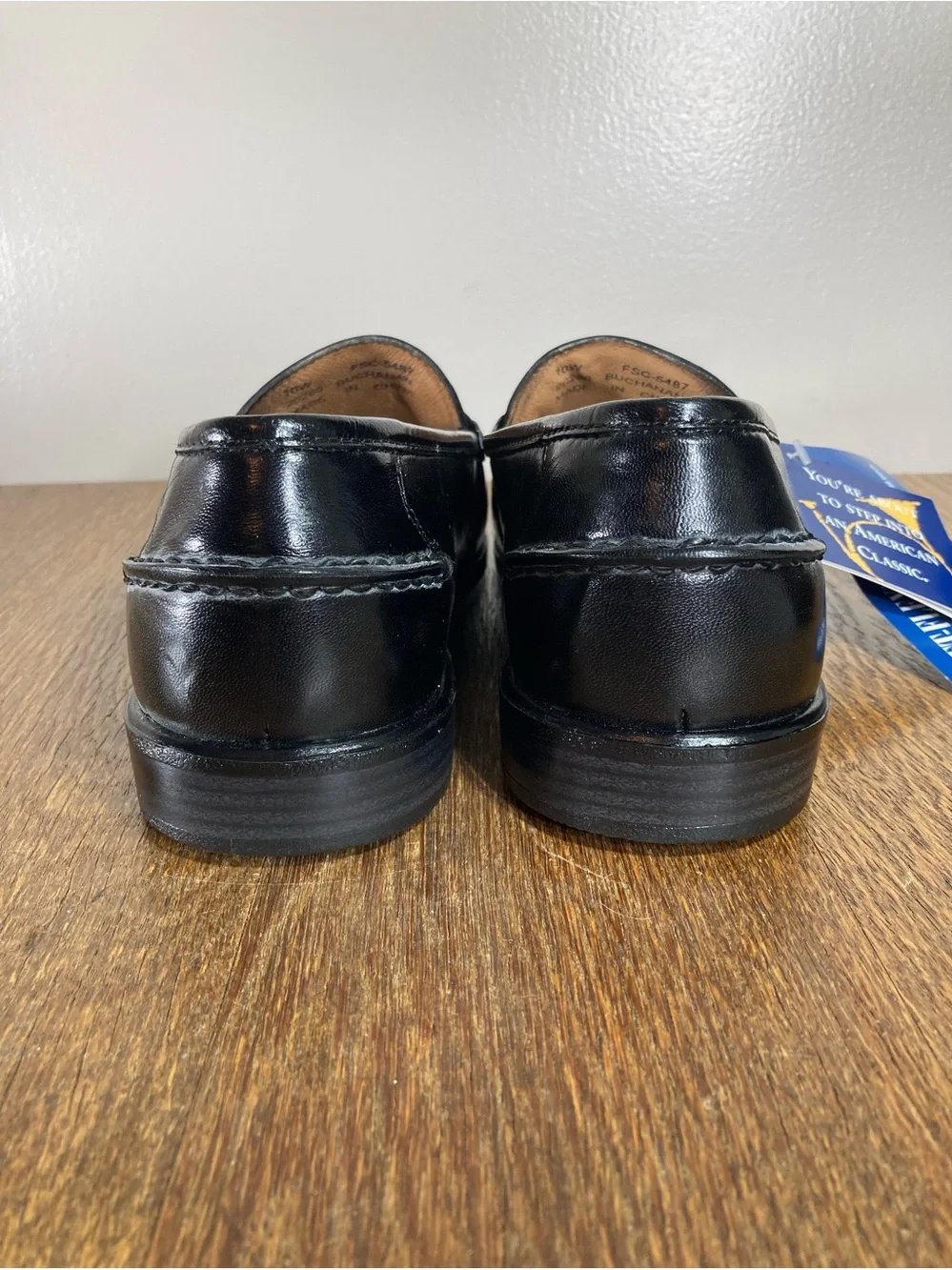 NWT French Shriner Black Leather Tassel Loafer Men’s Size 10W